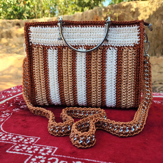 White with Dark and Light Brown