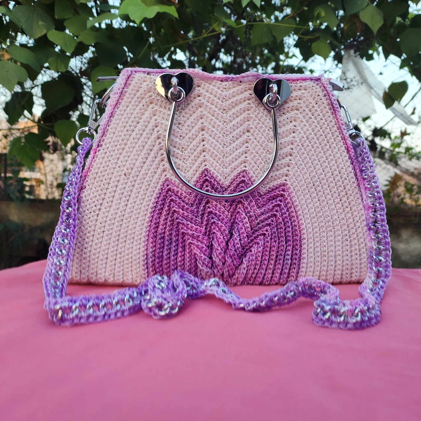 White with Pink in Trapezium