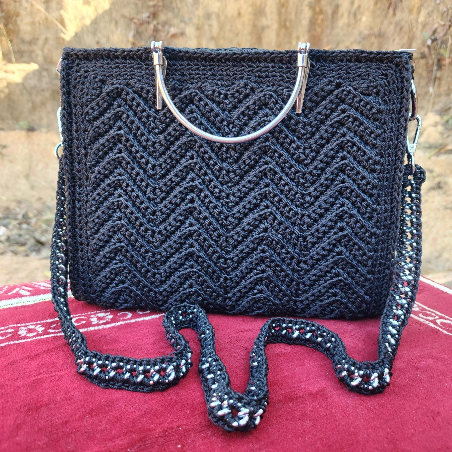 Pure Black square bag
