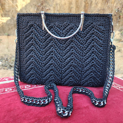 Pure Black square bag