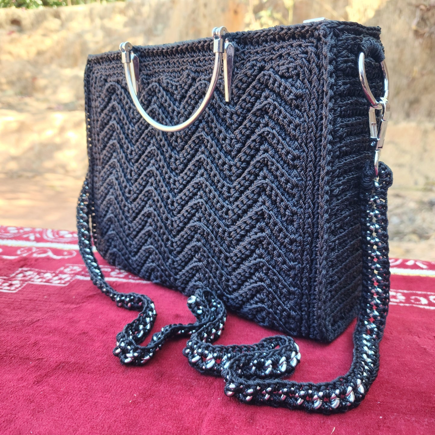 Pure Black square bag