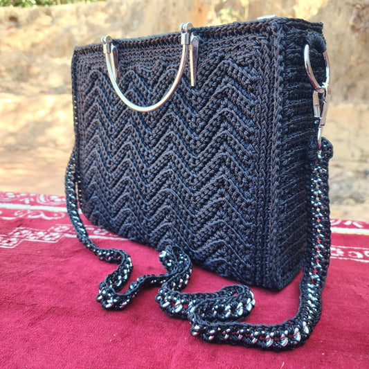 Pure Black square bag