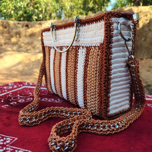 White with Dark and Light Brown