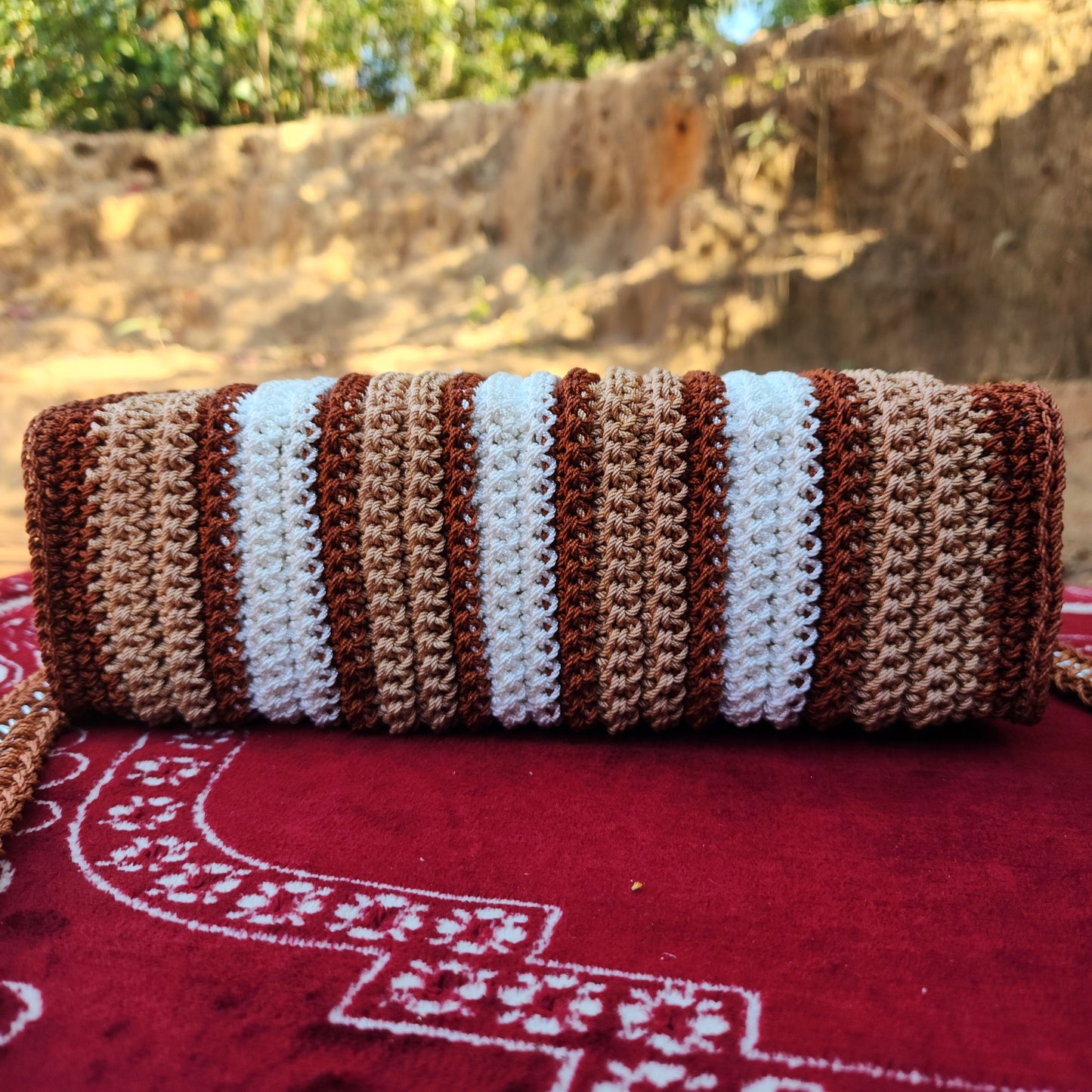 White with Dark and Light Brown