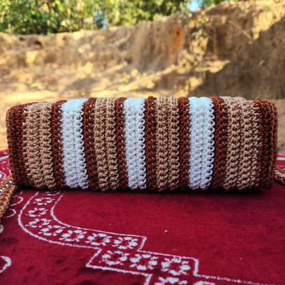 White with Dark and Light Brown