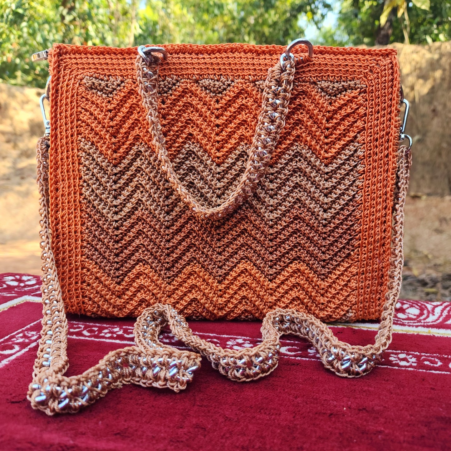 Orange, Deep and light Brown combo