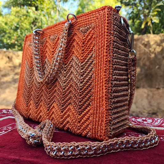 Orange, Deep and light Brown combo