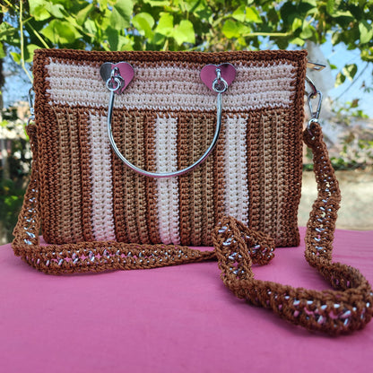 White with Dark and Light brown in love frame